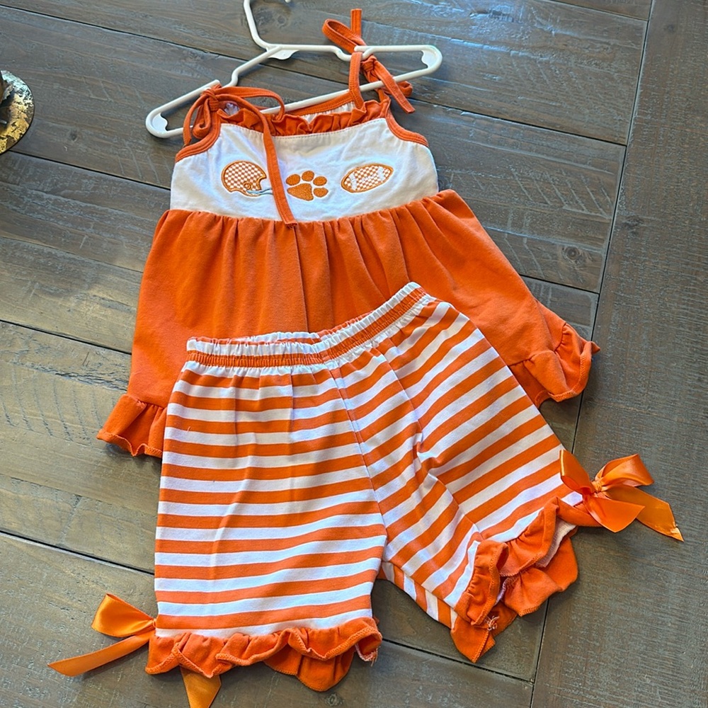 Orange & White Tiger Paw Football set